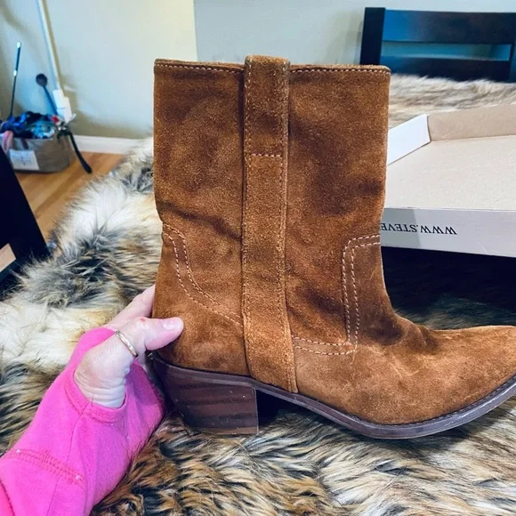 Steve MADDEN PERAMIS SUEDE BOOTIES COWGIRL STYLE - Picture 6 of 8